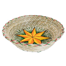 Load image into Gallery viewer, Yellow Star Natural Fiber Decorative Basket from Guatemala - Artisanal Star in Yellow | NOVICA
