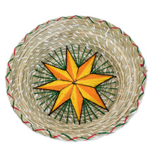 Load image into Gallery viewer, Yellow Star Natural Fiber Decorative Basket from Guatemala - Artisanal Star in Yellow | NOVICA
