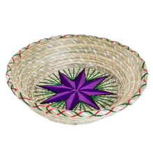 Load image into Gallery viewer, Purple Star Natural Fiber Decorative Basket from Guatemala - Artisanal Star in Purple | NOVICA
