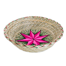 Load image into Gallery viewer, Fuchsia Star Natural Fiber Decorative Basket from Guatemala - Artisanal Star in Fuchsia | NOVICA
