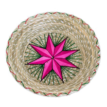 Load image into Gallery viewer, Fuchsia Star Natural Fiber Decorative Basket from Guatemala - Artisanal Star in Fuchsia | NOVICA
