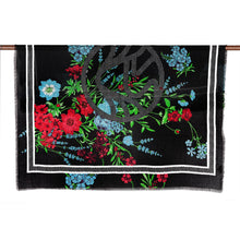 Load image into Gallery viewer, Screen Printed Modal Floral Scarf from India - Cerulean Flowers | NOVICA
