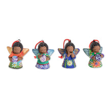 Load image into Gallery viewer, Handcrafted Ceramic Angel Ornaments (Set of 4) - Forest Angels | NOVICA
