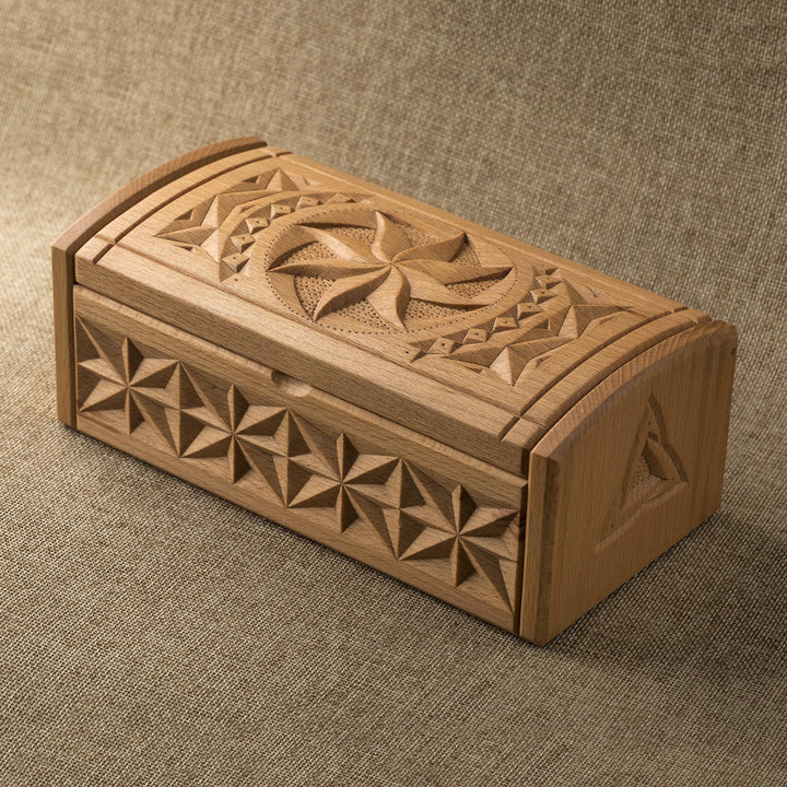 Hand Carved Beechwood Decorative Box - Eternity Symbol | NOVICA
