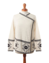 Load image into Gallery viewer, Geometric 100% Alpaca Cardigan Crafted in Peru - Dark Geometry | NOVICA
