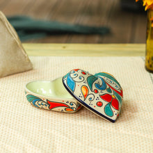 Load image into Gallery viewer, Handmade Heart Shaped Ceramic Jewelry Box - Flourishing Heart | NOVICA
