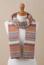 Load image into Gallery viewer, Earth-Tone 100% Alpaca Wrap Scarf from Peru - Inca Earth | NOVICA
