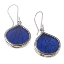 Load image into Gallery viewer, Andean Handmade Sterling Silver Blue Leaf Earrings - Blue Leaf Drops | NOVICA
