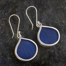 Load image into Gallery viewer, Andean Handmade Sterling Silver Blue Leaf Earrings - Blue Leaf Drops | NOVICA
