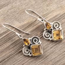 Load image into Gallery viewer, Citrine Dangle Earrings Handmade in India - Paramount | NOVICA
