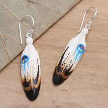 Load image into Gallery viewer, Handcrafted Painted Feather Theme Earrings - Fanciful Feathers | NOVICA
