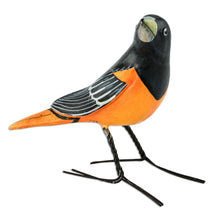 Load image into Gallery viewer, Handcrafted Posable Ceramic Baltimore Oriole Figurine - Baltimore Oriole | NOVICA
