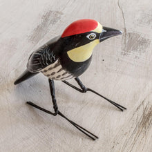 Load image into Gallery viewer, Guatemala Handcrafted Ceramic Acorn Woodpecker Figurine - Acorn Woodpecker | NOVICA
