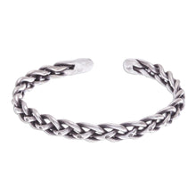Load image into Gallery viewer, Braided Sterling Silver Cuff Bracelet from Thailand - Stepping Stones | NOVICA
