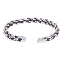 Load image into Gallery viewer, Braided Sterling Silver Cuff Bracelet from Thailand - Stepping Stones | NOVICA

