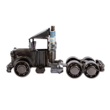 Load image into Gallery viewer, Recycled Auto Parts Tractor Trailer Sculpture - Rustic Semi | NOVICA
