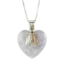 Load image into Gallery viewer, Natural Lavender Jade and Sterling Silver Heart Necklace - Lilac Heart | NOVICA
