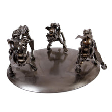 Load image into Gallery viewer, Hand Crafted Recycled Metal Art Boar Family Sculpture - Rustic Wild Boar Family | NOVICA
