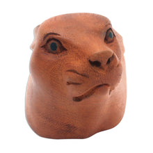 Load image into Gallery viewer, Hand Carved Wood Rabbit Doorstop from Bali - Rabbit Head | NOVICA

