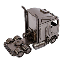 Load image into Gallery viewer, Eco-Friendly Recycled Metal Semi Truck Sculpture - Rustic Truck | NOVICA
