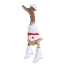 Load image into Gallery viewer, Nurse Duck Sculpture Hand Carved from Bamboo and Acacia - Nurse Duck | NOVICA
