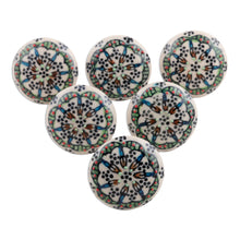 Load image into Gallery viewer, Set of 6 Multicolor Floral Ceramic Knobs - Floral Majesty | NOVICA
