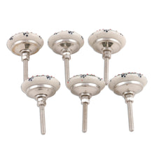 Load image into Gallery viewer, Set of 6 Multicolor Floral Ceramic Knobs - Floral Majesty | NOVICA
