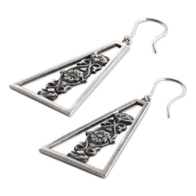 Load image into Gallery viewer, Flower Motif Sterling Silver Dangle Earrings from Armenia - Floral Wonder | NOVICA
