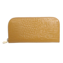 Load image into Gallery viewer, Yellow Leather Wallet with Crocodile Texture - Yellow Croc | NOVICA
