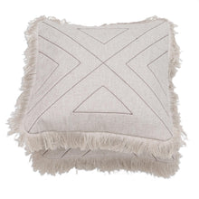 Load image into Gallery viewer, Triangle Pattern 100% Cotton Cushion Cover Pair - Triangle in Natural | NOVICA
