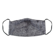 Load image into Gallery viewer, Hand-Painted Cotton Chambray 3-Layer Ear Loop Dog Mask - Grey Chambray Pup | NOVICA
