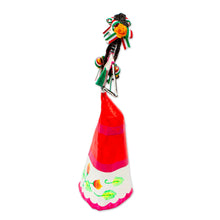 Load image into Gallery viewer, Hand Crafted Catrina Skeleton Sculpture from Mexico - Catrina with Watermelon | NOVICA
