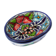 Load image into Gallery viewer, Handmade Talavera Style Ceramic Soap Dish - Talavera Bouquet | NOVICA

