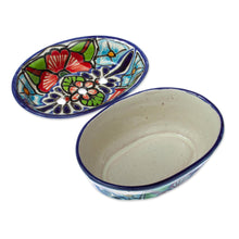 Load image into Gallery viewer, Handmade Talavera Style Ceramic Soap Dish - Talavera Bouquet | NOVICA

