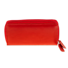 Load image into Gallery viewer, Russet Leather Long Zipper Wallet from Mexico - Bajio Russet | NOVICA
