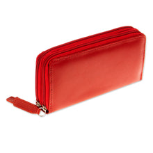 Load image into Gallery viewer, Russet Leather Long Zipper Wallet from Mexico - Bajio Russet | NOVICA
