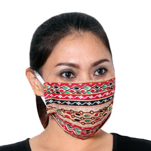 Load image into Gallery viewer, 3 Multicolor Cotton Print Pleated 2-Layer Face Masks - Busy Colors | NOVICA
