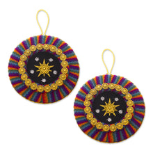 Load image into Gallery viewer, Colorful Handmade Christmas Ornaments from Peru (Pair) - Star of Bethlehem | NOVICA
