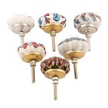 Load image into Gallery viewer, Six Unique Colorful Ceramic Flower Knobs - Bohemian Bouquet | NOVICA
