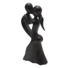 Load image into Gallery viewer, Hand Carved Suar Wood Statuette - Gentle Kiss | NOVICA
