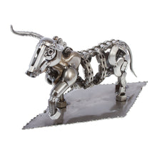 Load image into Gallery viewer, Rustic Recycled Metal Bull Sculpture - Rustic Bull | NOVICA
