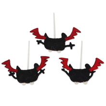 Load image into Gallery viewer, Handmade Halloween Bat Ornaments (Set of 3) - Mystic Bats | NOVICA
