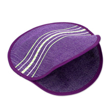 Load image into Gallery viewer, Hand Loomed Cotton Tortilla Holder in Purple - Purple Mesa | NOVICA
