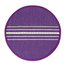 Load image into Gallery viewer, Hand Loomed Cotton Tortilla Holder in Purple - Purple Mesa | NOVICA
