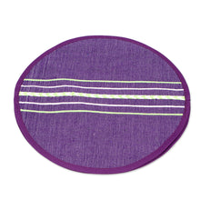 Load image into Gallery viewer, Hand Loomed Cotton Tortilla Holder in Purple - Purple Mesa | NOVICA
