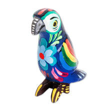 Load image into Gallery viewer, Multicolored Hand Painted Pinewood Macaw Figurine - Colorful Macaw | NOVICA
