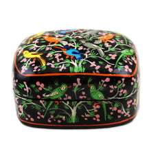Load image into Gallery viewer, Hand Painted Wood Decorative Bird Box - Chirping Birds | NOVICA
