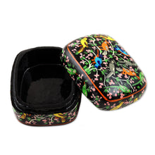 Load image into Gallery viewer, Hand Painted Wood Decorative Bird Box - Chirping Birds | NOVICA
