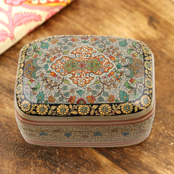 Handmade Papier Mache Persian Motif Jewelry Box - Royal Persia | NOVICA