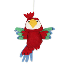 Load image into Gallery viewer, Set of 4 Wool Felt Bird Ornaments - Feathered Friends | NOVICA
